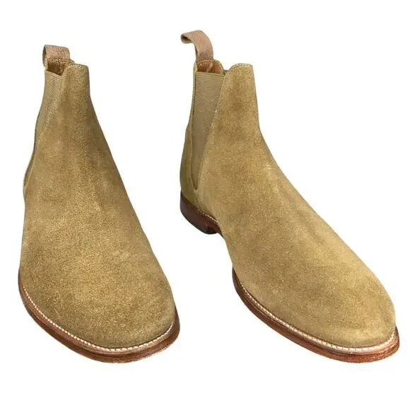 Grenson Men’s Nolan Made In England Tan Suede Chelsea Boot Size 9 US 10